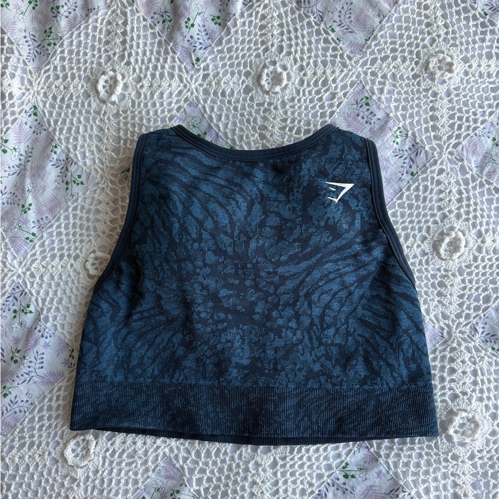 Gymshark Adapt Animal Seamless Sports Bra top Navy Blue